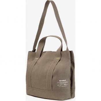 Bolso de hombro sostenible para mujer Ecoalf - Doble asa y cierre de cremallera en poliéster reciclado marrón