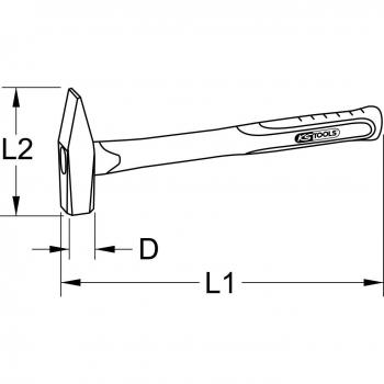 Martillo de bola stainless steel con mango de fibra de vidrio, 3000g KS Tools 964.2045