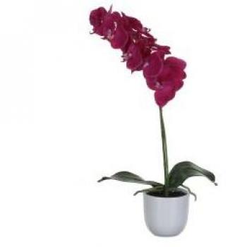 Planta artificial orquídea Phalaenopsis 60 cm en colores verde y púrpura sin maceta