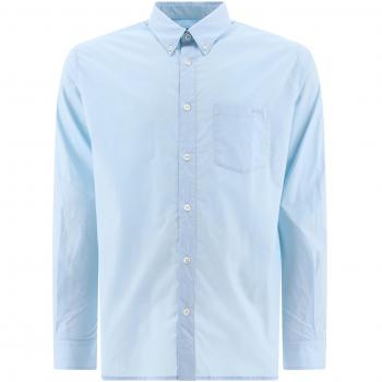 A.P.C. Men's Edouard Shirt in Light Blue, Size XL, COEVD Color H12509PALE