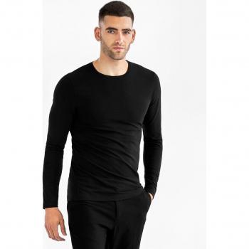 Camiseta de hombre con cuello redondo de manga larga en algodón orgánico