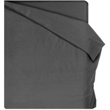 Lasa Royal - Funda nórdica lisa de 240 x 220 + 40 cm, para camas de 150 y 160 cm, color grafito