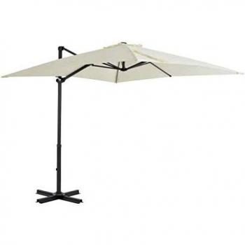 vidaXL Sombrilla de Jardín con Base Portátil Sombra Parasol Terraza Artículos de Exterior Casa Hogar Patio Porche Verano Paraguas para Sol Arena
