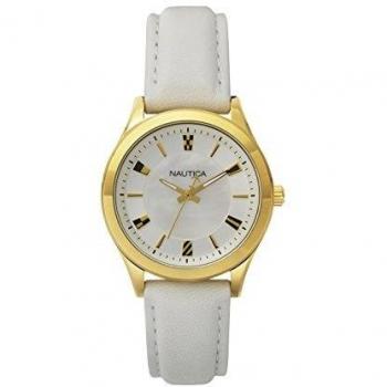 Reloj Nautica Mujer NAPVNC001 - Diámetro de 36mm, diseño elegante, resistente al agua, correa de acero inoxidable, esfera analógica con detalles en color plateado