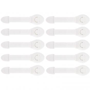 10pcs Yetech Bloqueo De Seguridad Bebes, Bloqueo de Seguridad Para Bebés y Niños | Sin Perforaciones | Instalación Excepcionalmente Fáciles | Extra Fuerte 3 M Adhesivo | Blanco
