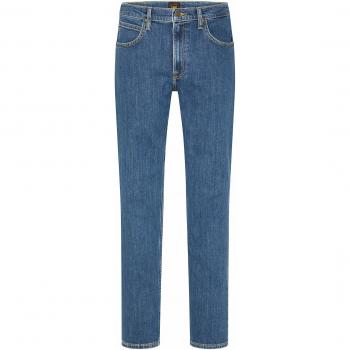 Lee Brooklyn Straight Men's Jeans - Mid Stonewash, 5-Pocket Design