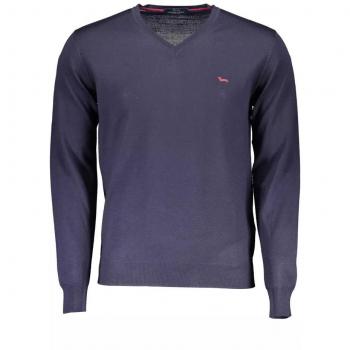 V-Neck Woolen Elegance Sweater - Sky Blue - XXL