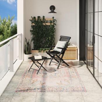 Alfombra de interior/exterior diseño vintage ARBIZU 160x230 cm Color Rosa, Multicolor, Gris claro - Alfombra de Piso para Sala de Estar Dormitorio Habitación Salón