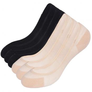 Puimentiua 6/10 Pares Calcetines Invisible Mujer No Show No-Slip Calcetines Cortos Elástco con Silicona Antideslizante