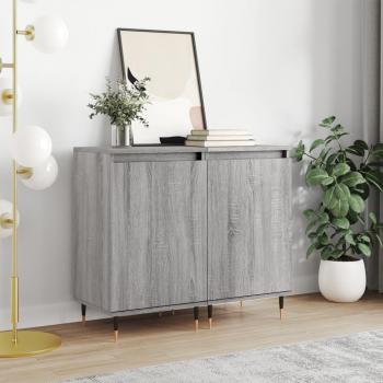 Aparadores de Madera de Ingeniería VidaXL, 2 uds, Color Gris Sonoma, Dimensiones 40x35x70 cm, Mueble de Almacenaje para Salón, Buffet y Armario Auxiliar