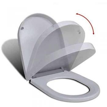 vidaXL Soft-close Toilet Seat with Quick-release Design White Square