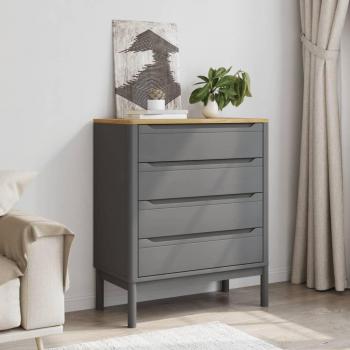 vidaXL Chest of Drawers FLORO Grey Solid Wood Pine