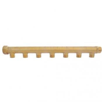 Colector de latón 7 salidas macho 15/21 - entrada hembra 20/27 - salida macho 20/27 Somatherm