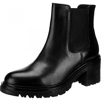 Geox Damiana Women's Black Chelsea Ankle Boots with Block Heel - Size 37