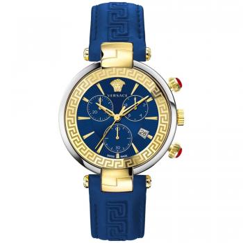 Versace Revive Chrono Restyling Leather Strap Watch, Multicolor, female, Size: ONE SIZE