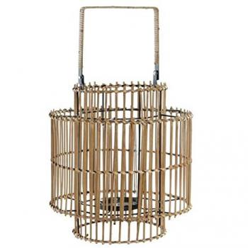 Portavelas DKD Home Decor Metal Bambú (30 x 30 x 32 cm)