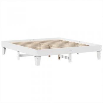 Cama sin colchón de madera maciza de pino blanca 180x200 cm