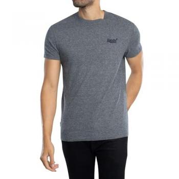 Camiseta de Hombre Superdry de Algodón Orgánico con Logotipo Vintage - Color Eclipse Navy/Grey Marl, Talla S