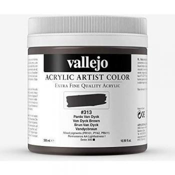 Vallejo : Artist Acrylic Paint : 500ml : Pot : Van Dyck Brown