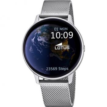 Smartwatch Lotus 50014/A para Mujer, Batería 180mAh, Pantalla IPS de 1.28 pulgadas, Acero Plateado