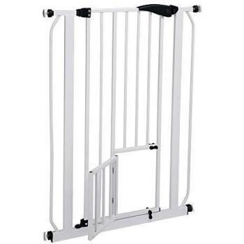 Barrera de Seguridad para Puertas Ferplast - 73 x 105 cm, Robusta de Metal y Plástico, Cierre de Seguridad, Abre en Ambos Sentidos