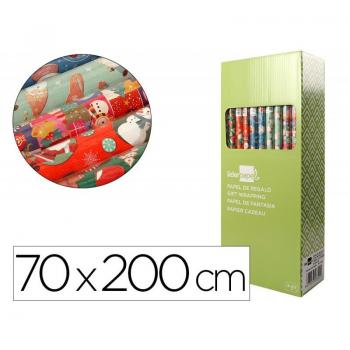 Papel de regalo Liderpapel navidad rollo 70 cm 2 mt 168941