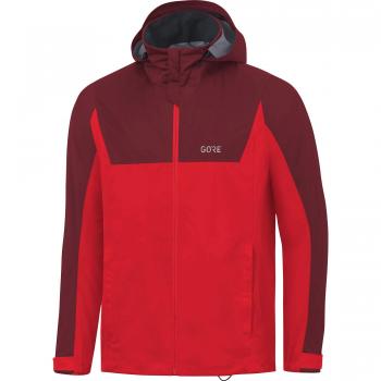 Gore Wear 100058 Chaqueta  impermeable de running con capucha para hombre, Rojo