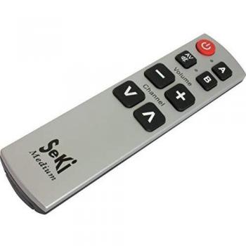 Control Remoto Universal SEKI MEDIUM - Aprendizaje, Grande Botones, Color Negro y Plata para Mayores