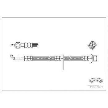 Latiguillo de freno CORTECO 19033074 - manguera flexible para el sistema de frenos, fabricada con materiales de alta calidad, resistencia a la presión y temperaturas extremas, compatible con diversos modelos de vehículos, incluye