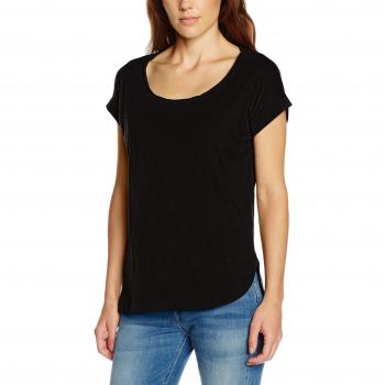 Camiseta de Urban Classics - Camiseta Mujer de Hilo Inflado con Espalda Larga - Talla XS a XL - Color Negro