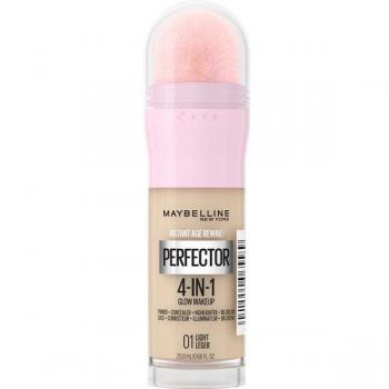 Maybelline Instant Age Rewind Perfector 4-in-1 Glow Makeup, 20 ml, shade 01 Light, multipurpose product combining primer, concealer, highlighter, and BB cream for a natural look