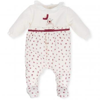 Tutto Piccolo Pelele para Bebé Manga Larga Niña Invierno Algodón Tallas 0-24 Meses con Flores 5092W18, Color Blanco