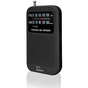 Radio de Bolsillo Am-FM, Altavoz, Vertical, Negro