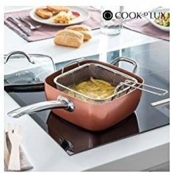 Appetitissime Multi Cook D'Lux Sartén Cerámica con Accesorios, Aluminio, Cobrizo, 24 cm