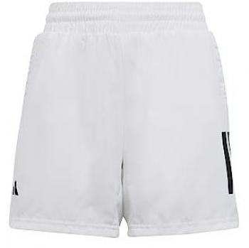 Shorts de tenis adidas Club 3-Stripes para niños, color blanco y negro, talla 5-6 años