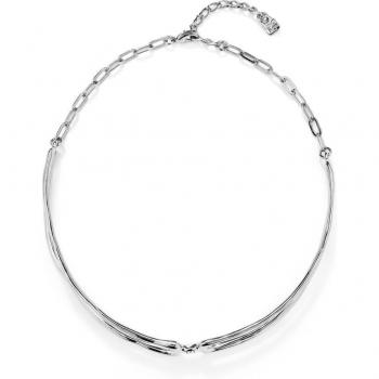 UNO de 50 Double Sterling Silver Plated Necklace with White Topaz