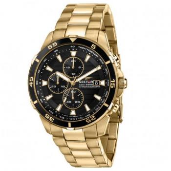 Sector No Limits Chronograph Adv2500 Black Gold Bracelet Watch, Yellow male, Size: ONE SIZE