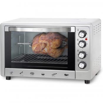 Horno de Convección Grunkel HR-48 Silver Rusti 48L Plateado, Eléctrico, Multifunción, Sobremesa, con Selector de Temperatura hasta 230°C, Temporizador 60
