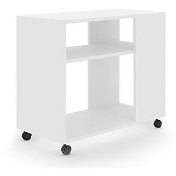 Mesa de Centro Rolli, Blanco, 70 x 60 cm, con Ruedas y Funcionalidad Práctica