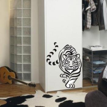 INDIGOS Vinilo Decorativo para Pared W525 Tigre asiático 120x92cm, Negro, 80x8x92 cm