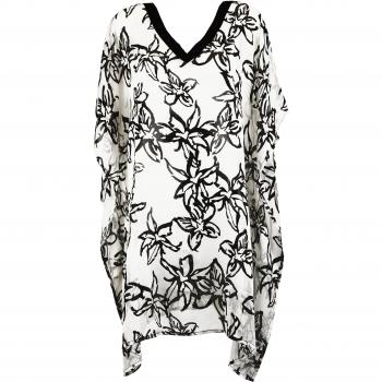 Red Point Beachwear, Mujer, Complemento, Tunica, Talla ESP: Talla única, Negro, Sara, Estampado flores