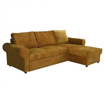 Sofá Rinconero Columbus 131 con Función de Descanso y Caja de Ropa de Cama, 246x90x155cm