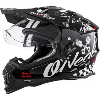 O'Neal Sierra II Helm Moto XXX Torment Schwarz Weiß Motorrad MX Motocross Enduro Cross Offroad, 0817-60, Größe 2XL