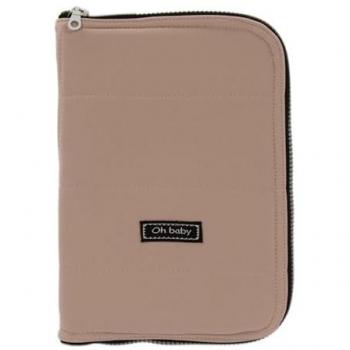Portadocumentos bebé Softshell Rosa Pastel - Diseño Elegante y Cierre con Cremallera para Almacenar Documentos Importantes