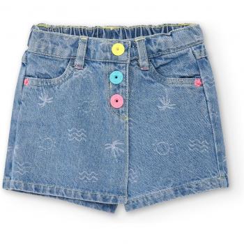 Falda-pantalón de bebé niña denim estampada con botones de colores Tuc Tuc Laguna Beach