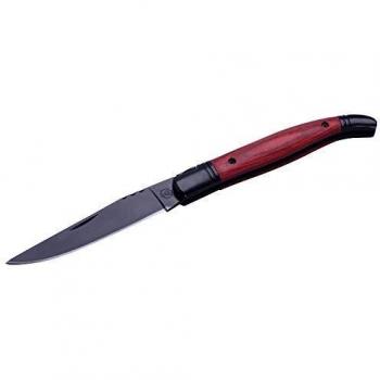 LAGUIOLE - Cuchillo plegable mango palisandro - acero inoxidable negro, palisandro - Cuchillo plegable para uso diario - Hoja negra - Caja de regalo - acero inoxidable, palisandro - Marrón