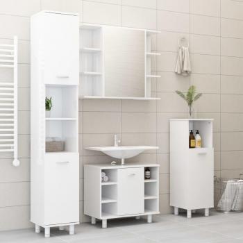 Conjunto de muebles de baño Día y Noche 4 piezas en blanco brillo