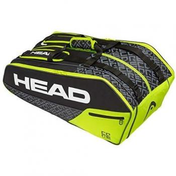 Head Core 9R Supercombi Bolsa de Tenis, Adultos Unisex, Nero/Neon Amarillo