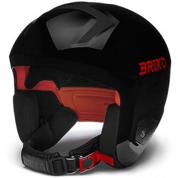 Briko Casco de esquí unisex Vulcano 2.0, color negro brillante-naranja, talla XS