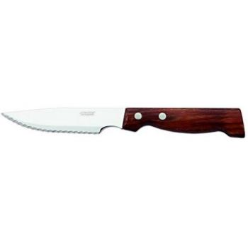 Arcos Serie Cuchillos de Mesa, Cuchillo Chuletero, Hoja Serrada de Acero Inoxidable Nitrum de 120 mm, Mango Madera Comprimida Color Marrón